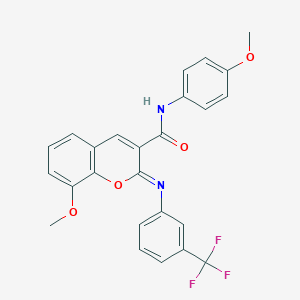 8-methoxy-N-(4-methoxyphenyl)-2-{[3-(trifluoromethyl)phenyl]imino}-2H-chromene-3-carboxamide
