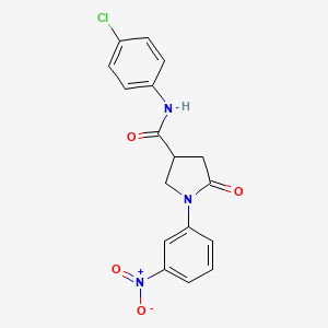 N-(4-chlorophenyl)-1-(3-nitrophenyl)-5-oxo-3-pyrrolidinecarboxamide