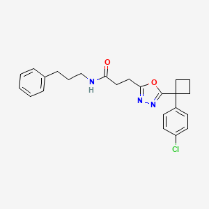 molecular formula C24H26ClN3O2 B4933489 3-{5-[1-(4-chlorophenyl)cyclobutyl]-1,3,4-oxadiazol-2-yl}-N-(3-phenylpropyl)propanamide 