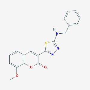 molecular formula C19H15N3O3S B493350 3-[5-(benzylamino)-1,3,4-thiadiazol-2-yl]-8-methoxy-2H-chromen-2-one 