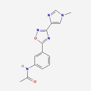 molecular formula C14H13N5O2 B4933507 N-{3-[3-(1-methyl-1H-imidazol-4-yl)-1,2,4-oxadiazol-5-yl]phenyl}acetamide 