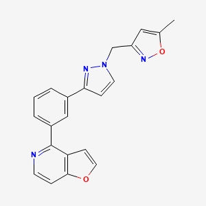 4-(3-{1-[(5-methyl-3-isoxazolyl)methyl]-1H-pyrazol-3-yl}phenyl)furo[3,2-c]pyridine