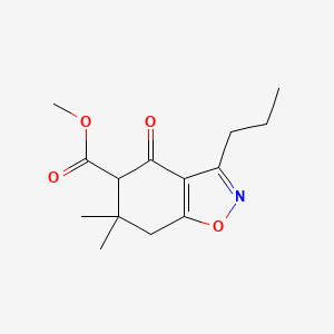 molecular formula C14H19NO4 B4933545 methyl 6,6-dimethyl-4-oxo-3-propyl-4,5,6,7-tetrahydro-1,2-benzisoxazole-5-carboxylate 