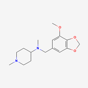molecular formula C16H24N2O3 B4933562 N-[(7-methoxy-1,3-benzodioxol-5-yl)methyl]-N,1-dimethyl-4-piperidinamine 