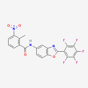 2-methyl-3-nitro-N-[2-(pentafluorophenyl)-1,3-benzoxazol-5-yl]benzamide