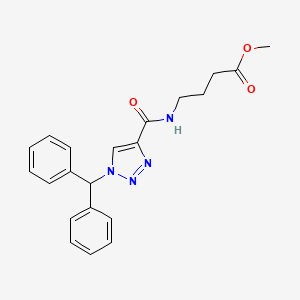 molecular formula C21H22N4O3 B4933581 methyl 4-({[1-(diphenylmethyl)-1H-1,2,3-triazol-4-yl]carbonyl}amino)butanoate 