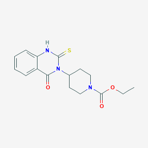 molecular formula C16H19N3O3S B493363 ethyl 4-(4-oxo-2-thioxo-1,4-dihydro-3(2H)-quinazolinyl)-1-piperidinecarboxylate 