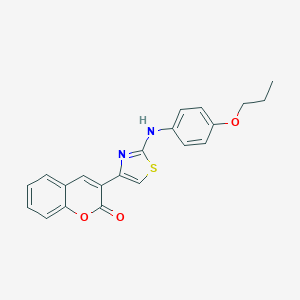 molecular formula C21H18N2O3S B493364 3-[2-(4-propoxyanilino)-1,3-thiazol-4-yl]-2H-chromen-2-one 