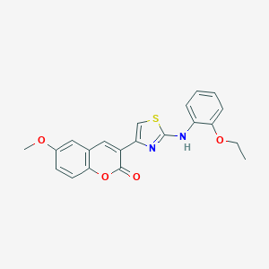 molecular formula C21H18N2O4S B493367 3-[2-(2-ethoxyanilino)-1,3-thiazol-4-yl]-6-methoxy-2H-chromen-2-one 