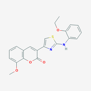 molecular formula C21H18N2O4S B493368 3-[2-(2-ethoxyanilino)-1,3-thiazol-4-yl]-8-methoxy-2H-chromen-2-one 