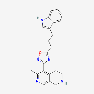 molecular formula C22H23N5O B4933688 5-{5-[3-(1H-indol-3-yl)propyl]-1,2,4-oxadiazol-3-yl}-6-methyl-1,2,3,4-tetrahydro-2,7-naphthyridine trifluoroacetate 