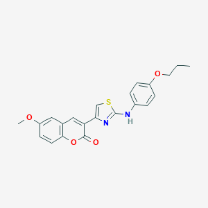 molecular formula C22H20N2O4S B493369 6-methoxy-3-[2-(4-propoxyanilino)-1,3-thiazol-4-yl]-2H-chromen-2-one 