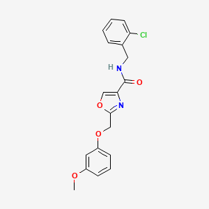 molecular formula C19H17ClN2O4 B4933693 N-(2-chlorobenzyl)-2-[(3-methoxyphenoxy)methyl]-1,3-oxazole-4-carboxamide 