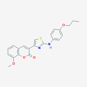 molecular formula C22H20N2O4S B493370 8-methoxy-3-[2-(4-propoxyanilino)-1,3-thiazol-4-yl]-2H-chromen-2-one 