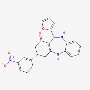 11-(2-furyl)-3-(3-nitrophenyl)-2,3,4,5,10,11-hexahydro-1H-dibenzo[b,e][1,4]diazepin-1-one