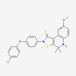 2-[4-(4-chlorophenoxy)phenyl]-8-methoxy-4,4-dimethyl-4,5-dihydroisothiazolo[5,4-c]quinoline-1(2H)-thione