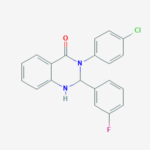 3-(4-chlorophenyl)-2-(3-fluorophenyl)-2,3-dihydro-4(1H)-quinazolinone