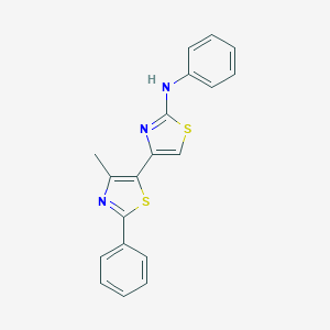 molecular formula C19H15N3S2 B493377 N-phenyl-4'-methyl-2'-phenyl-4,5'-bis(1,3-thiazole)-2-amine 