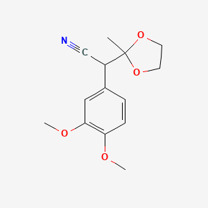 molecular formula C14H17NO4 B4933780 (3,4-dimethoxyphenyl)(2-methyl-1,3-dioxolan-2-yl)acetonitrile 