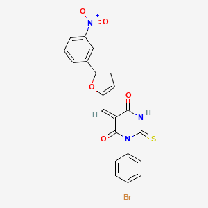 1-(4-bromophenyl)-5-{[5-(3-nitrophenyl)-2-furyl]methylene}-2-thioxodihydro-4,6(1H,5H)-pyrimidinedione
