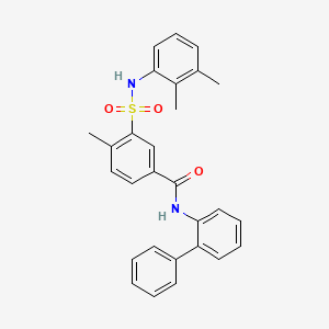 molecular formula C28H26N2O3S B4933794 N-2-biphenylyl-3-{[(2,3-dimethylphenyl)amino]sulfonyl}-4-methylbenzamide 