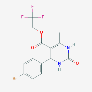 molecular formula C14H12BrF3N2O3 B4933819 2,2,2-trifluoroethyl 4-(4-bromophenyl)-6-methyl-2-oxo-1,2,3,4-tetrahydro-5-pyrimidinecarboxylate 