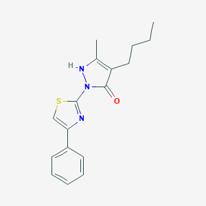 molecular formula C17H19N3OS B493383 4-butyl-3-methyl-1-(4-phenyl-1,3-thiazol-2-yl)-1H-pyrazol-5-ol 