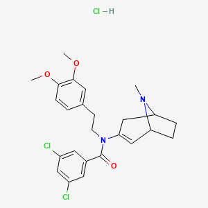 molecular formula C25H29Cl3N2O3 B4933849 3,5-dichloro-N-[2-(3,4-dimethoxyphenyl)ethyl]-N-(8-methyl-8-azabicyclo[3.2.1]oct-2-en-3-yl)benzamide hydrochloride 