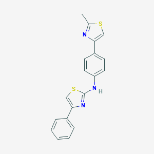 molecular formula C19H15N3S2 B493386 N-[4-(2-methyl-1,3-thiazol-4-yl)phenyl]-N-(4-phenyl-1,3-thiazol-2-yl)amine 