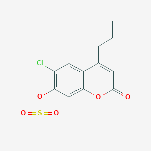 molecular formula C13H13ClO5S B4933869 6-chloro-2-oxo-4-propyl-2H-chromen-7-yl methanesulfonate 