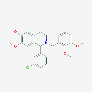 molecular formula C26H28ClNO4 B4933870 1-(3-chlorophenyl)-2-(2,3-dimethoxybenzyl)-6,7-dimethoxy-1,2,3,4-tetrahydroisoquinoline 