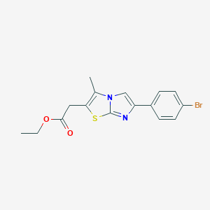 molecular formula C16H15BrN2O2S B493388 Ethyl [6-(4-bromophenyl)-3-methylimidazo[2,1-b][1,3]thiazol-2-yl]acetate 