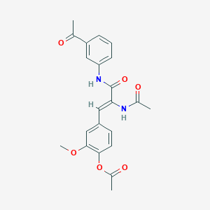 molecular formula C22H22N2O6 B4933886 4-{2-(acetylamino)-3-[(3-acetylphenyl)amino]-3-oxo-1-propen-1-yl}-2-methoxyphenyl acetate 
