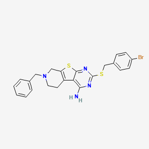 molecular formula C23H21BrN4S2 B4933899 7-benzyl-2-[(4-bromobenzyl)thio]-5,6,7,8-tetrahydropyrido[4',3':4,5]thieno[2,3-d]pyrimidin-4-amine 