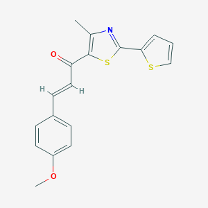 molecular formula C18H15NO2S2 B493390 3-(4-Methoxyphenyl)-1-[4-methyl-2-(2-thienyl)-1,3-thiazol-5-yl]-2-propen-1-one 