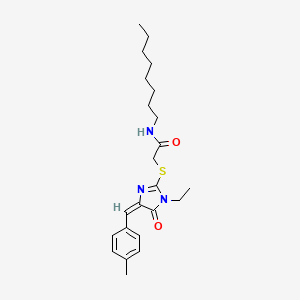 molecular formula C23H33N3O2S B4933905 2-{[1-ethyl-4-(4-methylbenzylidene)-5-oxo-4,5-dihydro-1H-imidazol-2-yl]thio}-N-octylacetamide 