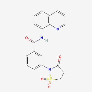 molecular formula C19H15N3O4S B4933914 3-(1,1-dioxido-3-oxo-2-isothiazolidinyl)-N-8-quinolinylbenzamide 