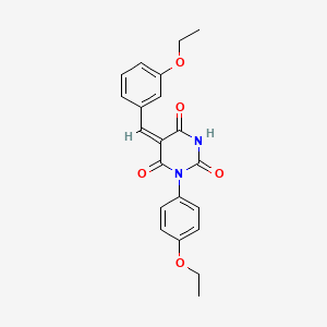 molecular formula C21H20N2O5 B4933915 5-(3-ethoxybenzylidene)-1-(4-ethoxyphenyl)-2,4,6(1H,3H,5H)-pyrimidinetrione 