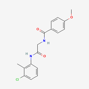 molecular formula C17H17ClN2O3 B4933933 N-{2-[(3-chloro-2-methylphenyl)amino]-2-oxoethyl}-4-methoxybenzamide 