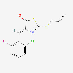 molecular formula C13H9ClFNOS2 B4933943 2-(allylthio)-4-(2-chloro-6-fluorobenzylidene)-1,3-thiazol-5(4H)-one 