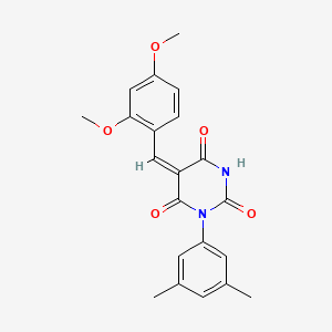 molecular formula C21H20N2O5 B4933956 5-(2,4-dimethoxybenzylidene)-1-(3,5-dimethylphenyl)-2,4,6(1H,3H,5H)-pyrimidinetrione 
