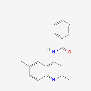 molecular formula C19H18N2O B4933964 N-(2,6-dimethyl-4-quinolinyl)-4-methylbenzamide 