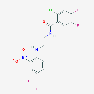 molecular formula C16H11ClF5N3O3 B4933971 2-chloro-4,5-difluoro-N-(2-{[2-nitro-4-(trifluoromethyl)phenyl]amino}ethyl)benzamide 