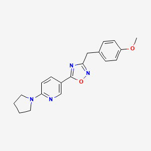 molecular formula C19H20N4O2 B4933980 5-[3-(4-methoxybenzyl)-1,2,4-oxadiazol-5-yl]-2-(1-pyrrolidinyl)pyridine 