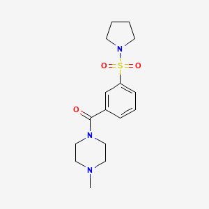 molecular formula C16H23N3O3S B4933988 1-methyl-4-[3-(1-pyrrolidinylsulfonyl)benzoyl]piperazine 