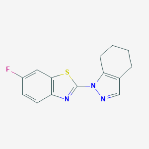 molecular formula C14H12FN3S B493400 6-fluoro-2-(4,5,6,7-tetrahydro-1H-indazol-1-yl)-1,3-benzothiazole 