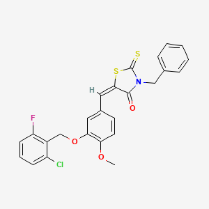 molecular formula C25H19ClFNO3S2 B4934006 3-benzyl-5-{3-[(2-chloro-6-fluorobenzyl)oxy]-4-methoxybenzylidene}-2-thioxo-1,3-thiazolidin-4-one 