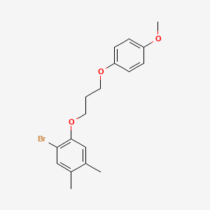 molecular formula C18H21BrO3 B4934030 1-bromo-2-[3-(4-methoxyphenoxy)propoxy]-4,5-dimethylbenzene 