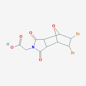 molecular formula C10H9Br2NO5 B493404 2-(5,6-Dibromo-1,3-dioxo-3a,4,5,6,7,7a-hexahydro-4,7-epoxyisoindol-2-yl)acetic acid 