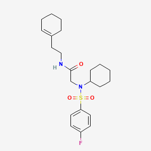 molecular formula C22H31FN2O3S B4934055 N~1~-[2-(1-cyclohexen-1-yl)ethyl]-N~2~-cyclohexyl-N~2~-[(4-fluorophenyl)sulfonyl]glycinamide 